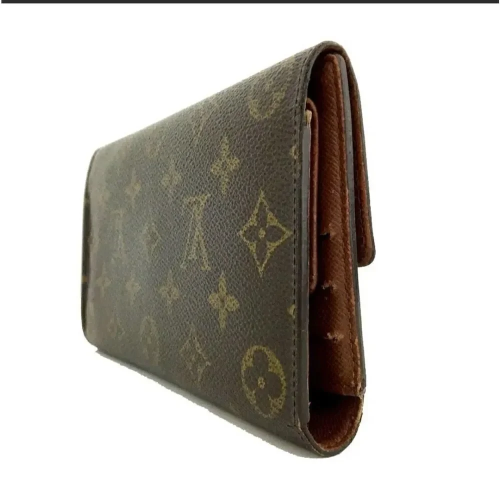 Authentic Louis Vuitton Monogram Trifold Long Wallet /TH0032